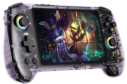 Compare Anbernic RG557 Retro Handheld Game Console 548 Inch AMOLED Screen Handheld Emulator Android 14 System Dimensity 8300 Processor Support WiFi 6E Bluetooth 53Transparent Purple at KSA Price