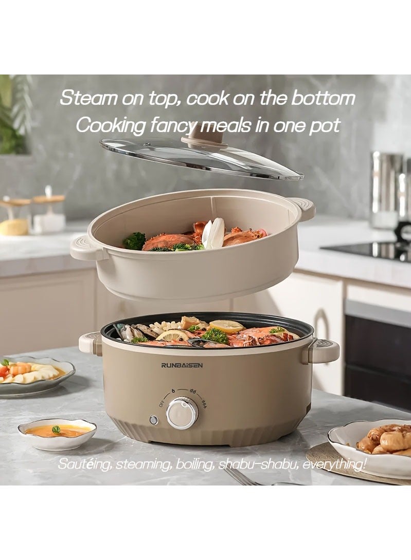 Electric Hot Pot with Steamer | Non-Stick Multi-Functional…