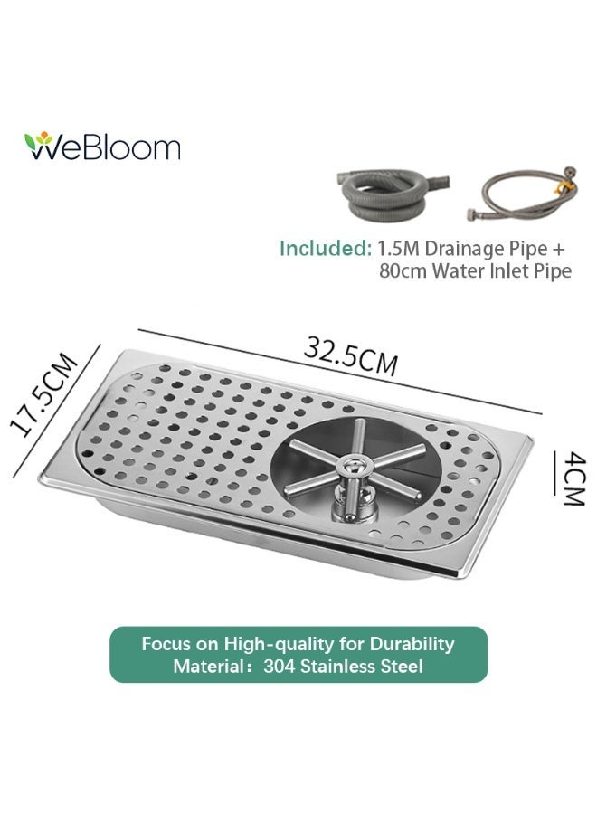 Compare SUS 304 High Pressure Cup Washer,Espresso Cup Pitcher Rinser with Side Spray,Countertop Glass Washer for Kitchen Coffee Bar, Removable Drip Tray Hose Kitchen Sink Accessories at KSA Price