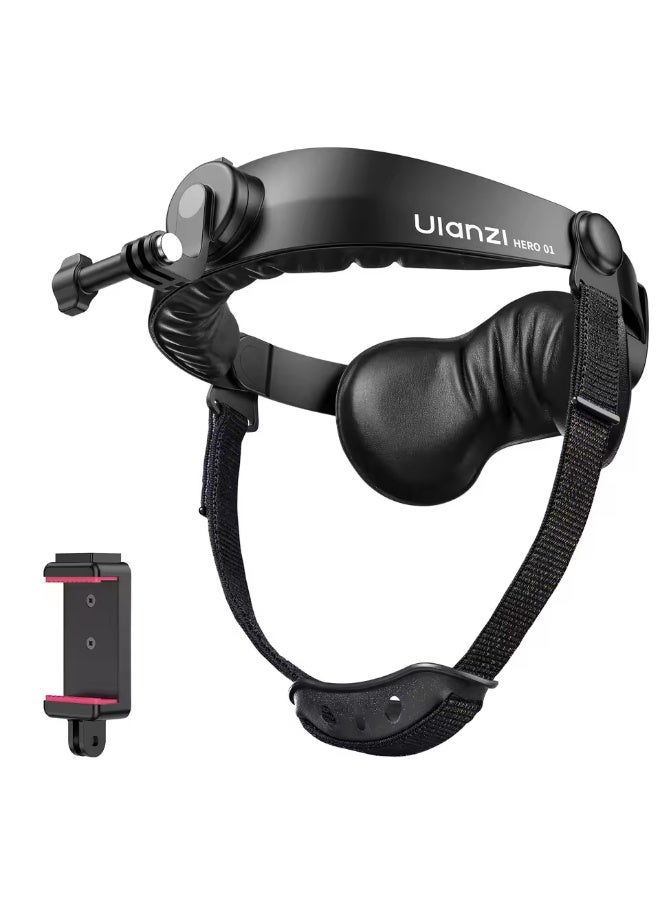 Compare Ulanzi HERO 01 Head Strap Mount for Action Camera Smartphone 360° Horizontal Vertical Outdoor Cycling Fishing Hiking Boating at KSA Price