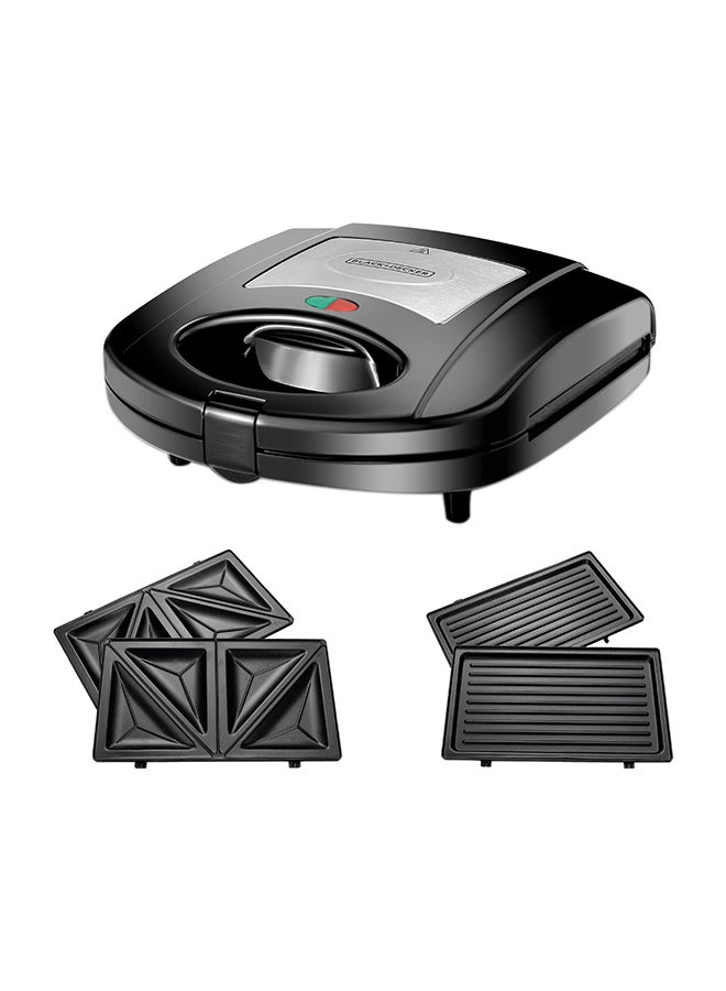 Sandwich & Grill Maker Non-Stick 2-in-1 Interchangeable…