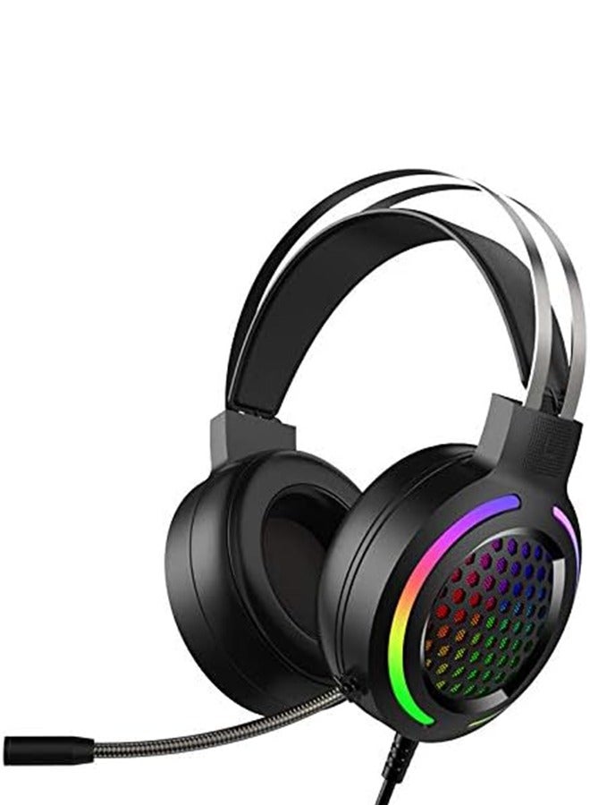 RGB Lightweight Gaming Headset for PC USB7.1…