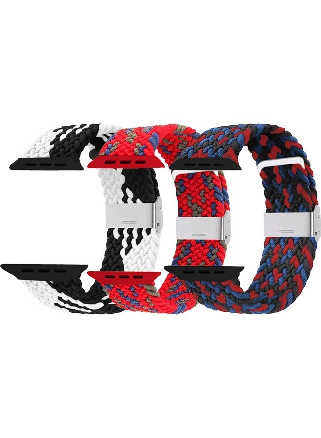 Compare 3 Packs Replacement Band for Apple Watch Band 38mm 40mm 41mm 42mm Series 10 – Nylon Braided Elastic Band at KSA Price