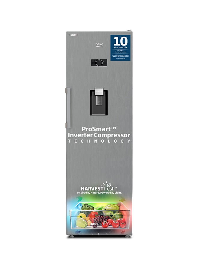 Compare Upright Refrigerator 447 Liters Gross365 Net Capacity, Single Door, No Frost, Harvest Fresh Technology, Low noise, Reversible Door, Smooth Fit, 10 Yeras Warranty on ProSmart Inverter Compressor RLNE500DX Titanium Inox at KSA Price