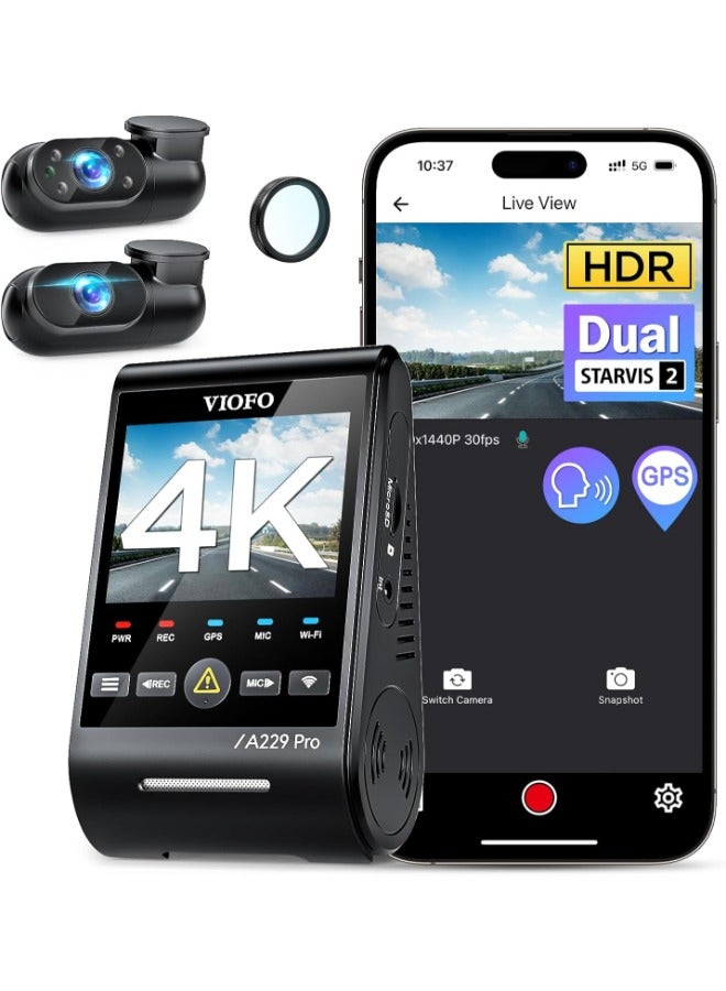 Compare A229 Pro 3Channel Dash Camera for Car – Dual Dash Cam Front & Rear, Car Dash Cam with GPS, Motion Detection, Parking Mode, 1080P HD Car Camera at KSA Price