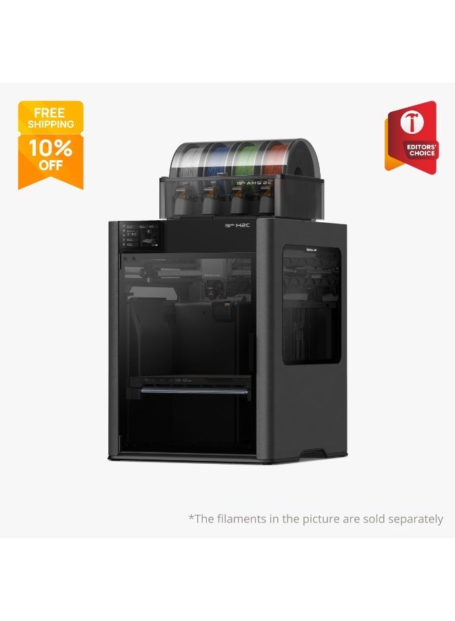 Compare Bambu Lab H2C AMS Combo 3D Printer, 7 Color Multi Material High Speed Core XY FDM Printers, AI Monitoring Printing Machine, 350°C Hotend, Servo Extruder for Prototyping & Education grey at KSA Price