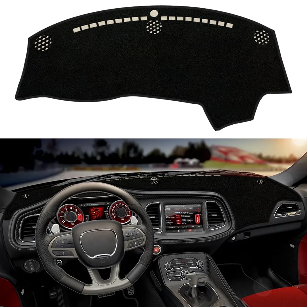 Compare XYHGM Custom Dash Cover Fit for Dodge Challenger 20152023 2024 NonSlip Interior Decoration Sunshade Glare UV Rays Protector Dashboard Mat Carpet Accessories Black Edge at KSA Price