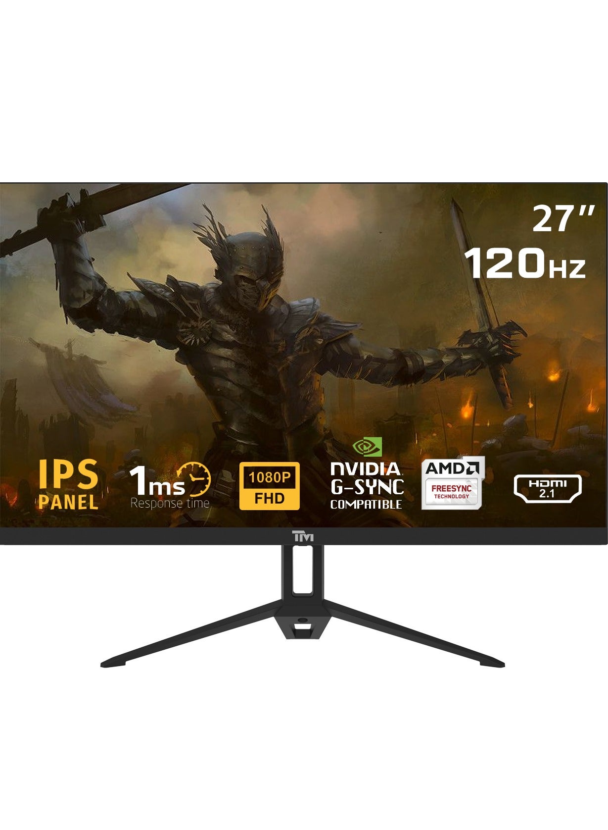Compare TM ECO SERIES 27” Gaming Monitor – 120Hz, 1ms Response Time, FHD 1920x1080, IPS Panel, HDMI 2.1 & DP 1.4, Adaptive Sync, Builtin Speakers, Low Blue Light, 300cdm² Brightness, VESA Mount 75x75mm, External Power Supply, TM27FHD120IPS Black at KSA Price