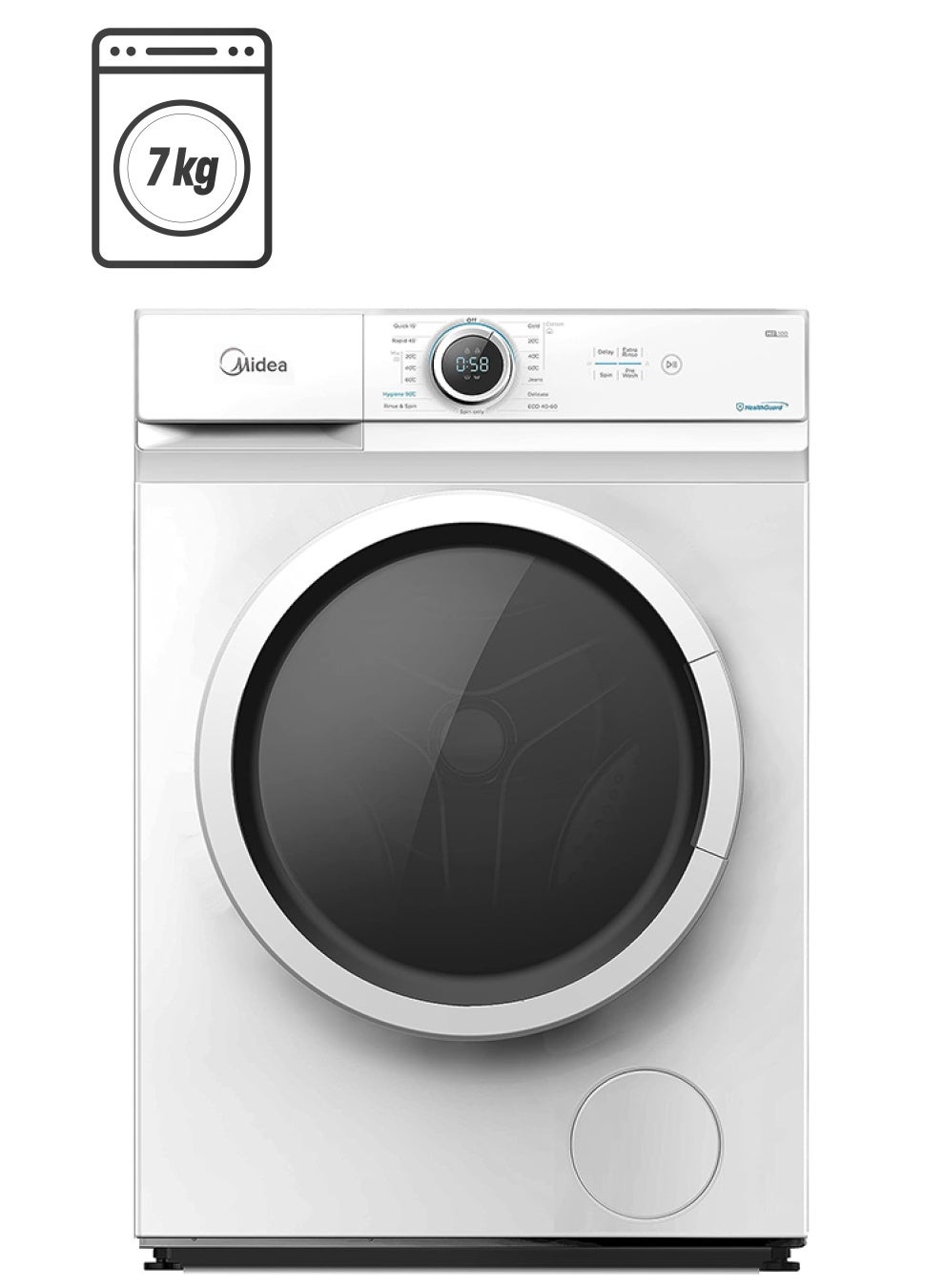 Compare 7 Kg Front Load Washing Machine With Lunar Dial, 1200 RPM, 15 Programs, Fully Automatic Washer, Digital LED Display, Child Lock, 90° Hygiene, Mute Function 50.0 W 7 kg 50 W 7 kg 50 W MF100W70WGCC White at KSA Price