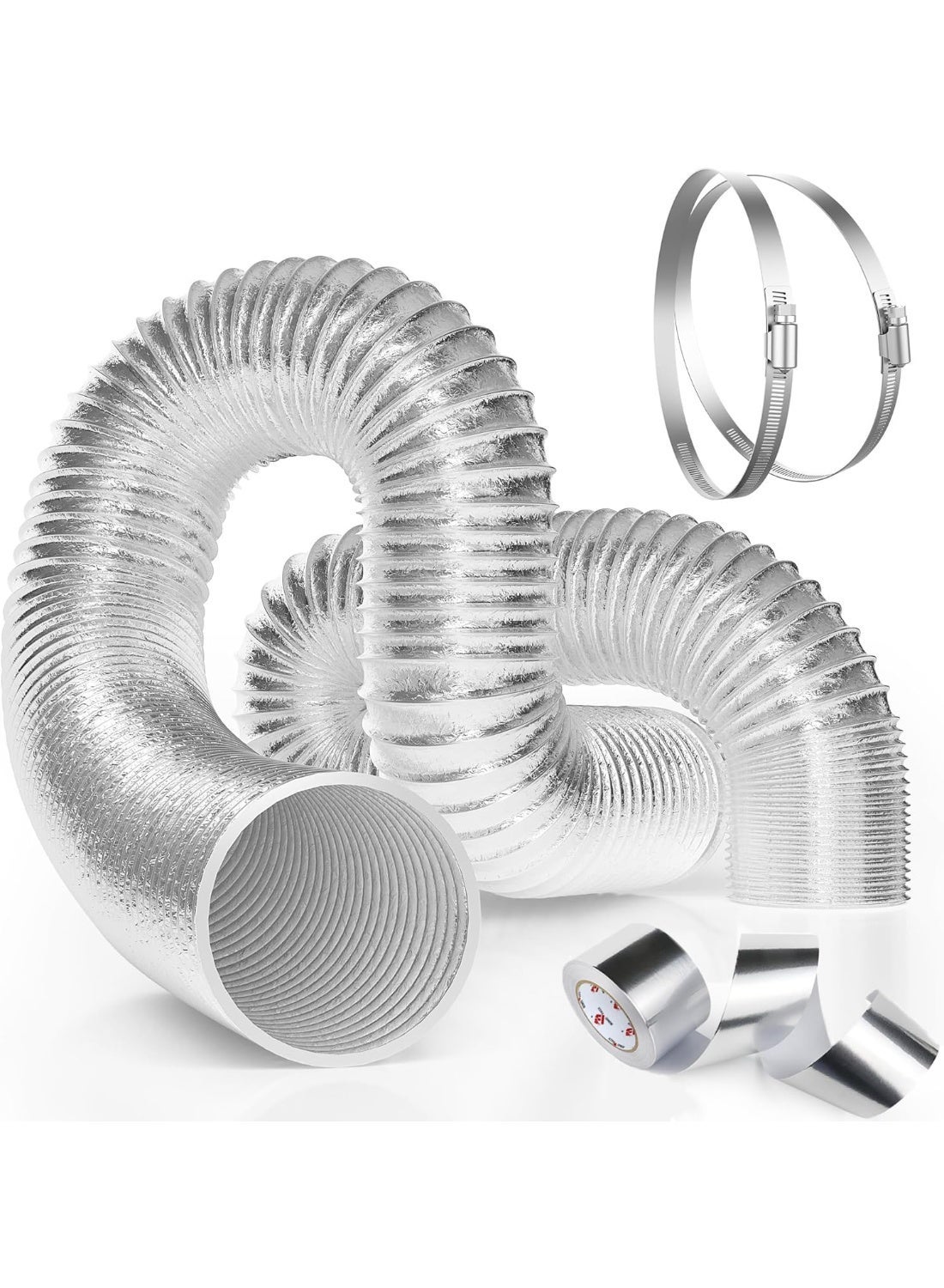 Compare YOUWE7 6 Inch 25 Feet Flex Air Aluminum Duct for Ventilation, 2 Clamps Included, Long HeavyDuty MultiLayer Dryer Hose Vent Kit, Heating, Cooling, Ventilation, Exhaust,Duct Fan Systems at KSA Price