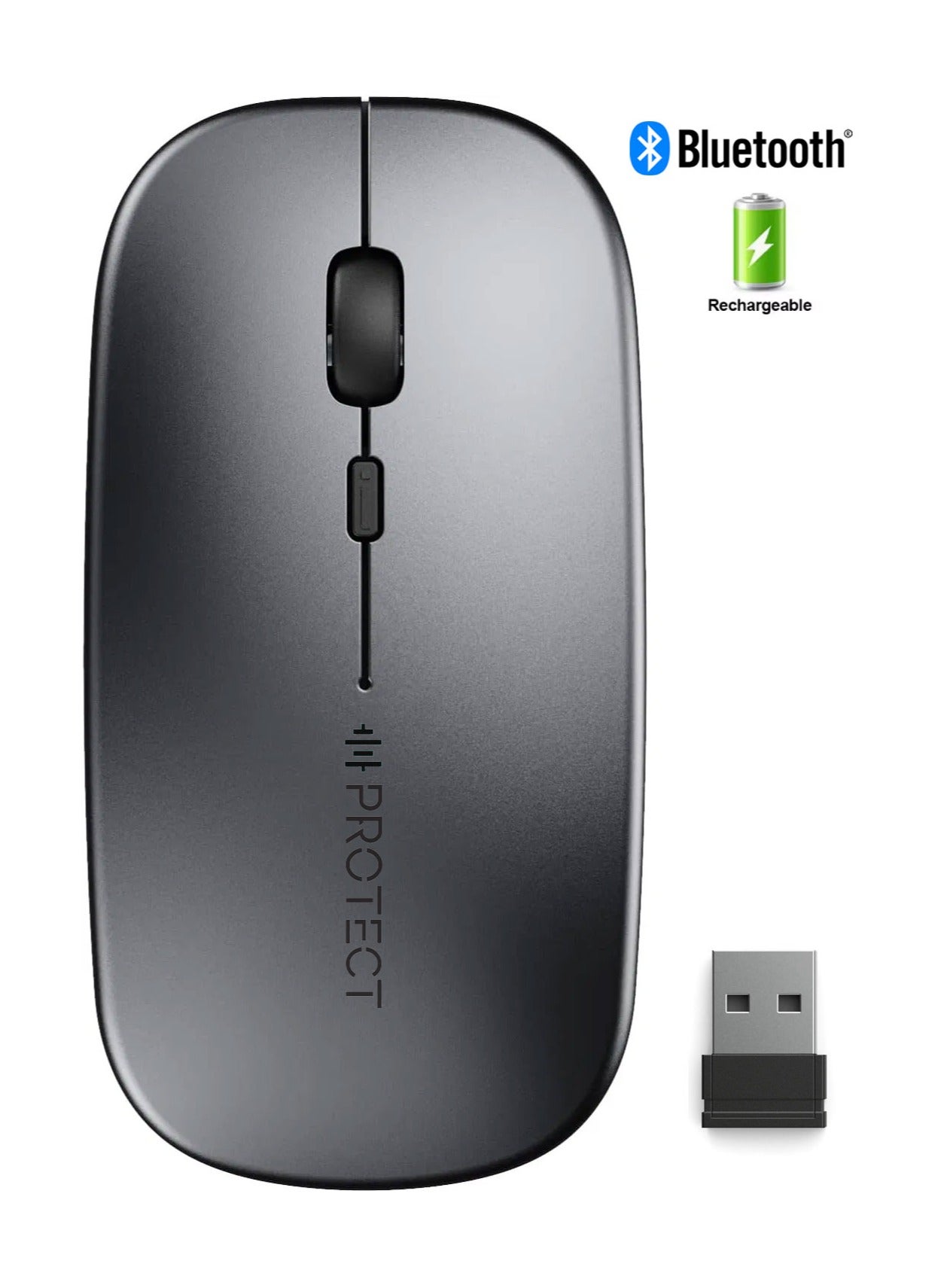 Rechargeable Wireless Bluetooth Mouse, Dual Mode Bluetooth…