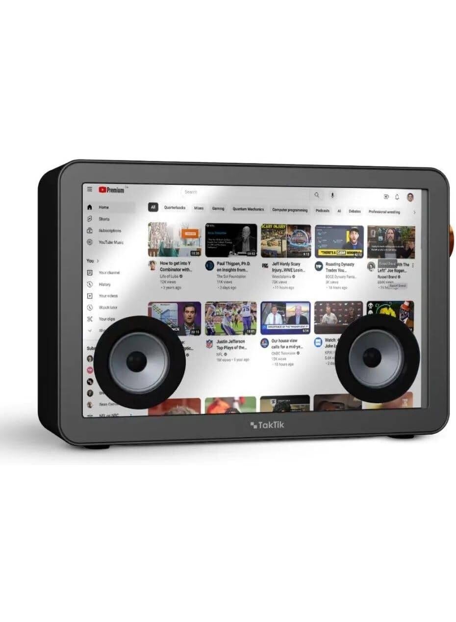 Compare Taktik Sound Box Bluetooth Speaker with 19 Android Touch Screen, Dual Wireless Microphones, Smart Multimedia Karaoke System at KSA Price