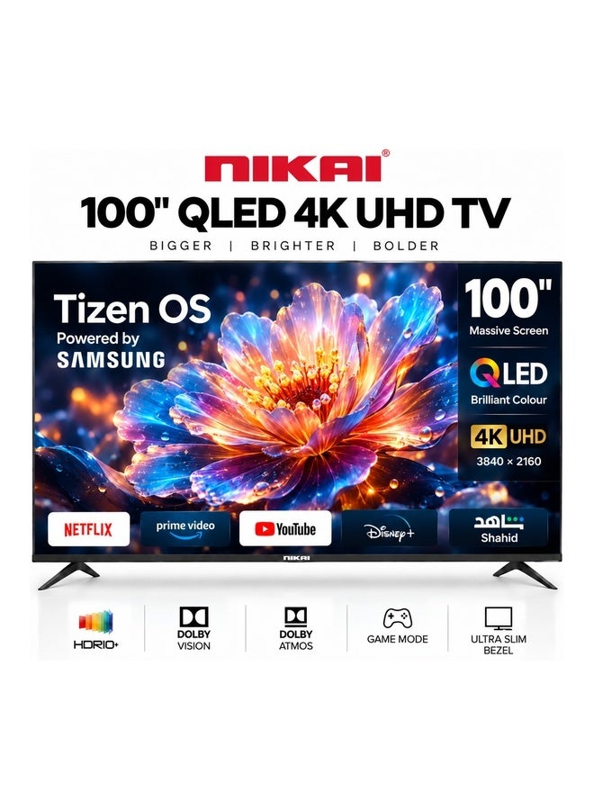 NIKAI 100 Inch QLED 4K UHD Smart TV with…