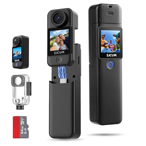 Compare SJCAM C300 Pocket Travel Action Camera 4K,7Hour Power,154° Wide FOV Video Recording,6Axis Stabilization,DualTouch Screen Body Camera,30M Waterproof,Vlogging YouTube Live Streaming,Black 64G Card at KSA Price