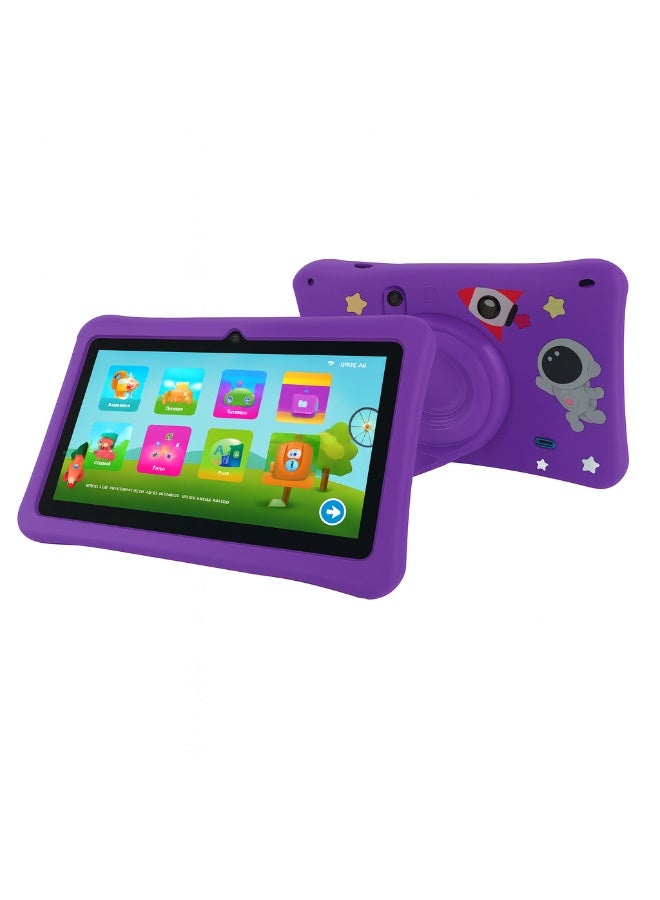 Compare K3 Kids Tablet 7Inch HD Display| 4GB RAM + 128GB ROM | Android 13 | Dual Camera 2MP + 5MP | 5G WiFi | EVA Protective Case with Free Lanyard, Bracelet And Stickers  Purple at KSA Price