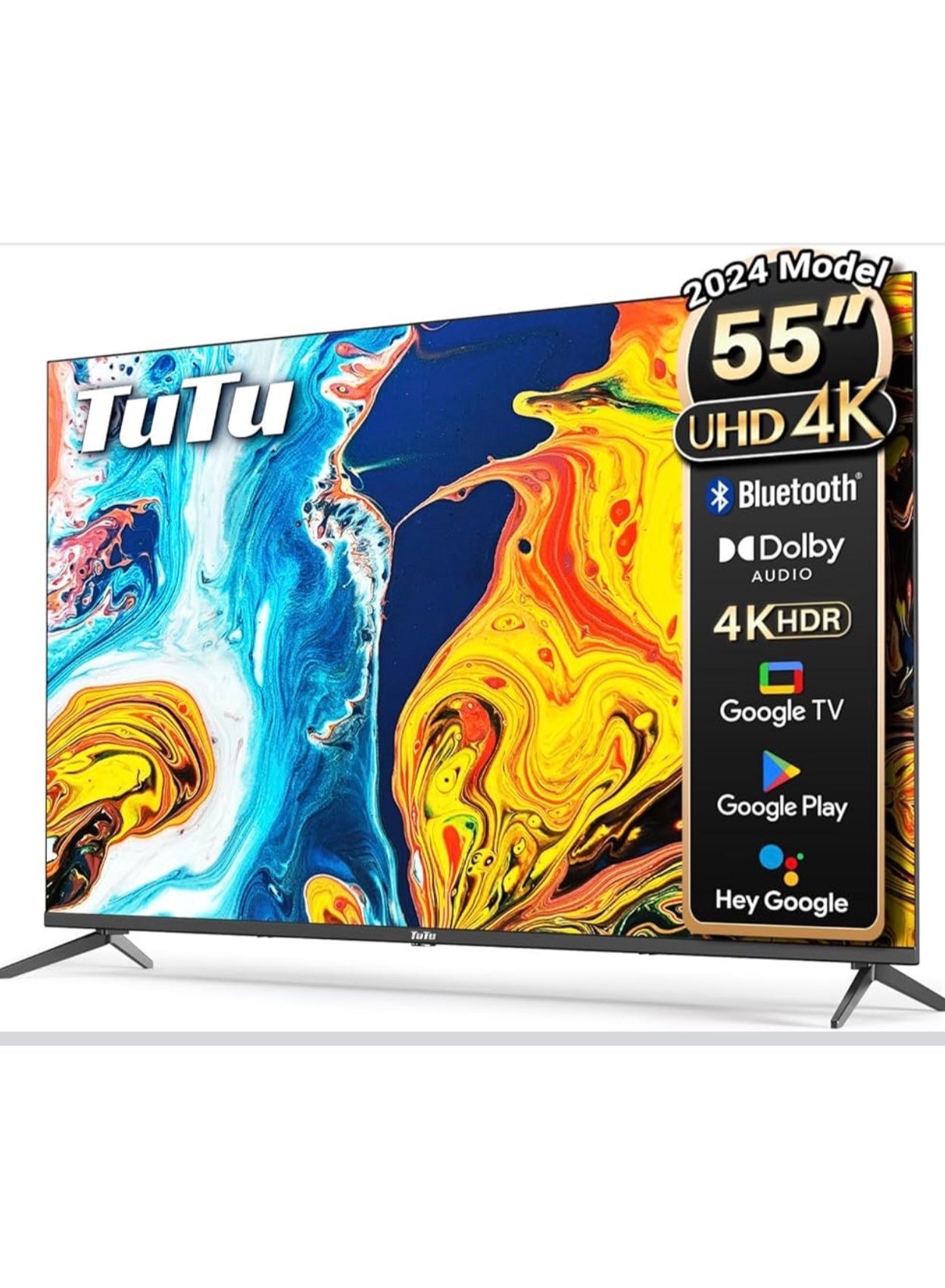 55-Inch 4K UHD Smart TV, Built in receiver,…