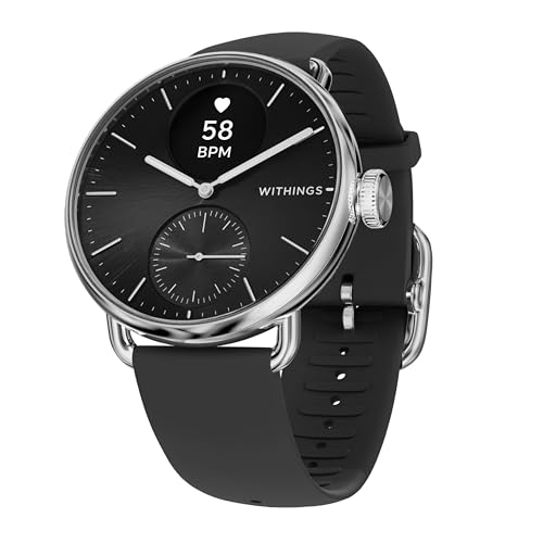 Compare WITHINGS ScanWatch 2 Hybrid Smart Watch Heart Rate Monitoring Fitness Tracker Cycle Tracker Sleep Monitoring GPS Tracker 30Day Battery Life Android Apple Compatible HSAFSA at KSA Price