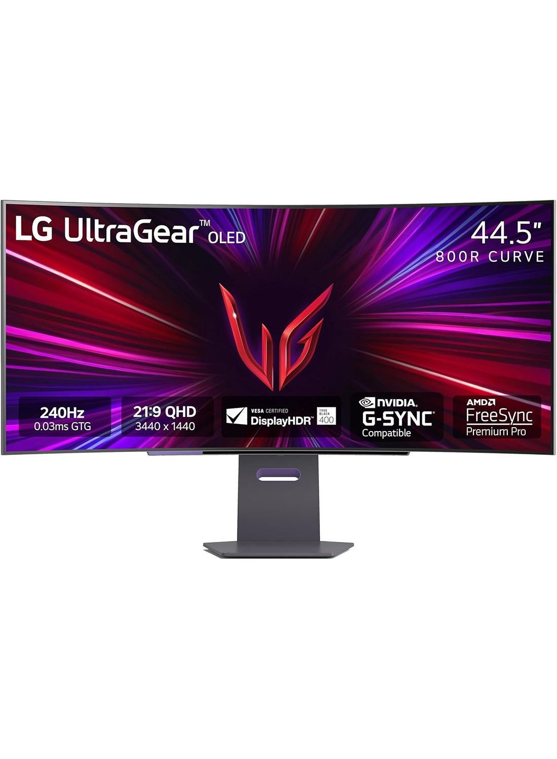 Compare 45 inch Ultragear OLED Curved Gaming Monitor WQHD 800R 240Hz 0.03ms DisplayHDR True Black 400 AMD FreeSync Premium Pro NVIDIA GSync HDMI 2.1 DisplayPort TiltHeightSwivel Stand 45GS95QE Black at KSA Price