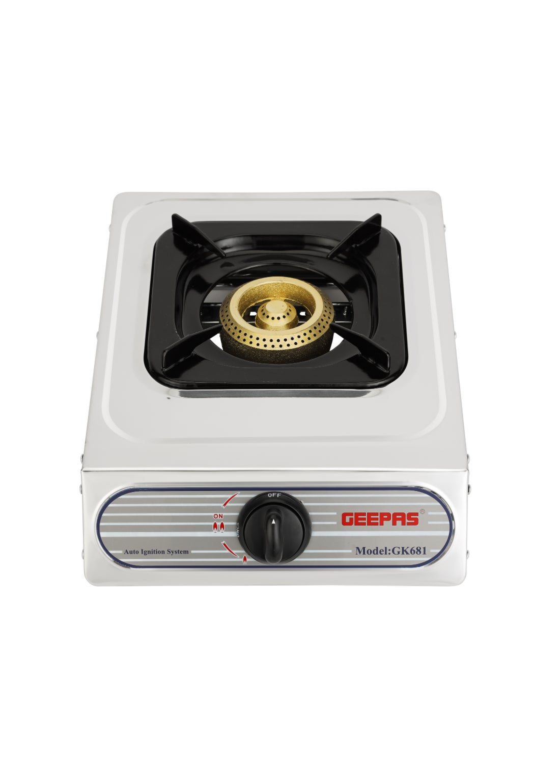 Compare Auto Ignition Cooktop high Fuel Efficiency Single Burner Gas Cooker| Cast Iron Burner GK681 Silver at KSA Price