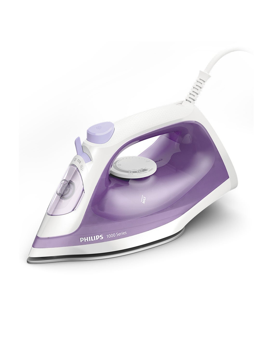 Compare 1000 Series Steam Iron With NonStick Soleplate And Variable Steam Setting To Remove Wrinkles Efficiently,Continuous Steam Up To 20GMin 90G Of Steam Boost,Slim Tip Soleplate 1.1 kg 1800 W DST102036 Purple at KSA Price