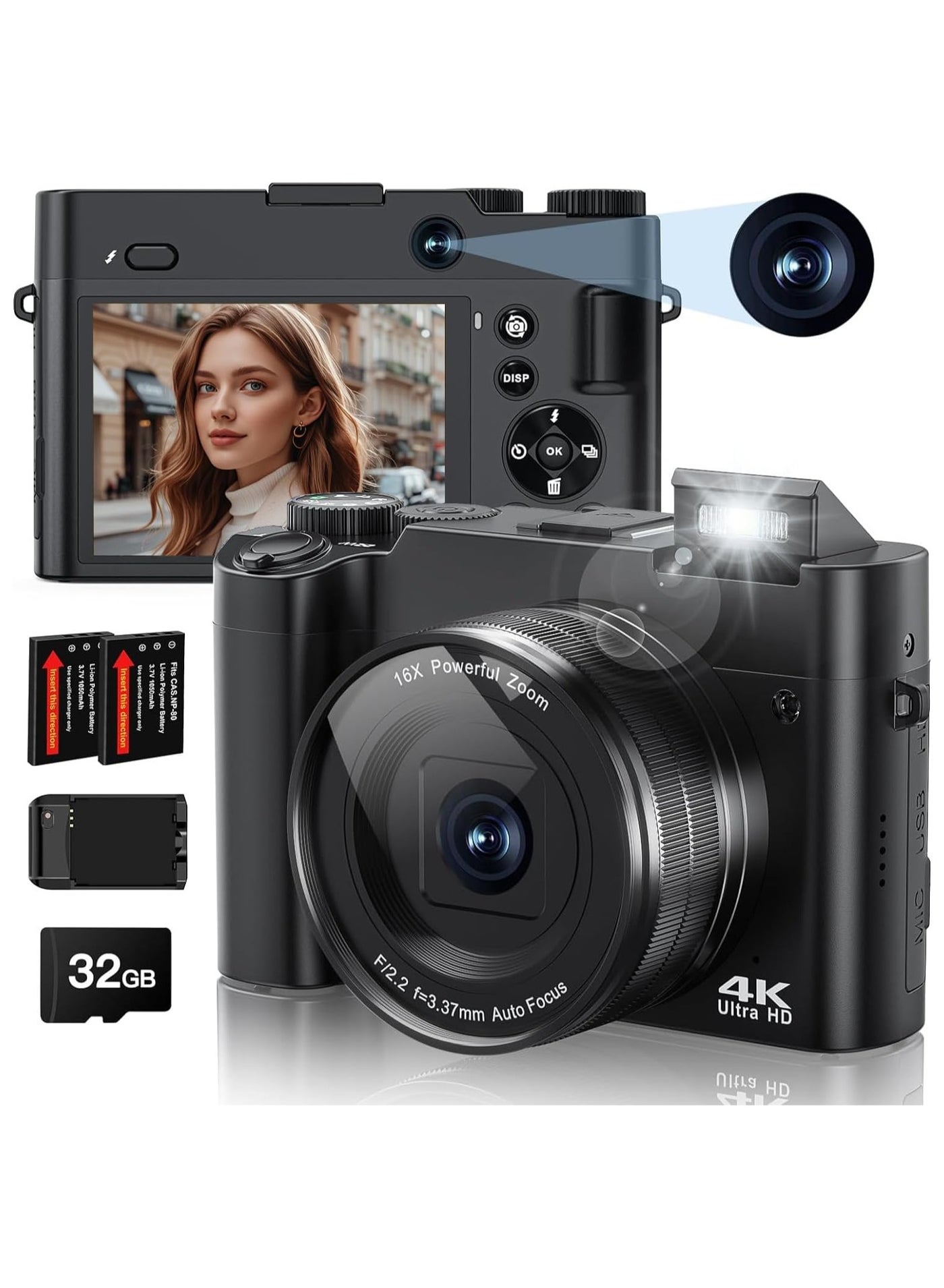 4K Digital Camera,64MP Camera for Photography…