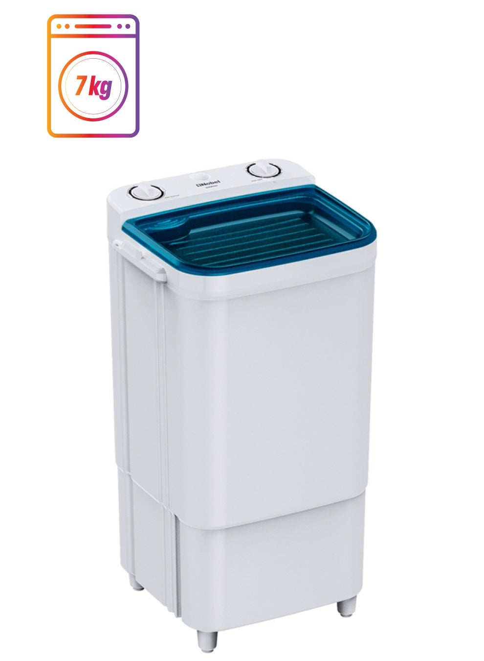 Compare 7 Kg Single Tub Washing Machine With 320W Rated Power, 2 Wash Programs, Transparent Washbin Cover, Removable Lid, 15Min Timer, 3 Star Pulsator, Compact Design, Energy Efficient 7 kg 7 kg NWM890 White at KSA Price