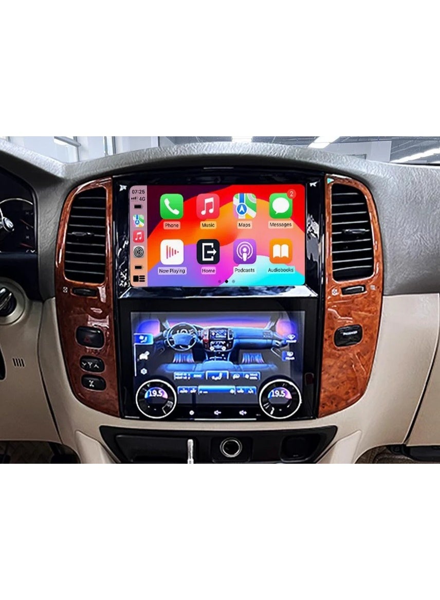Compare Android Dual Screen Monitor for Toyota Land Cruiser LC100 & Lexus LX470 2003–2007 | Premium Android Car Stereo with Wireless CarPlay & Android Auto | 4GB RAM 64GB ROM | Touch Climate Control | Wood Finish Side AC Vents at KSA Price