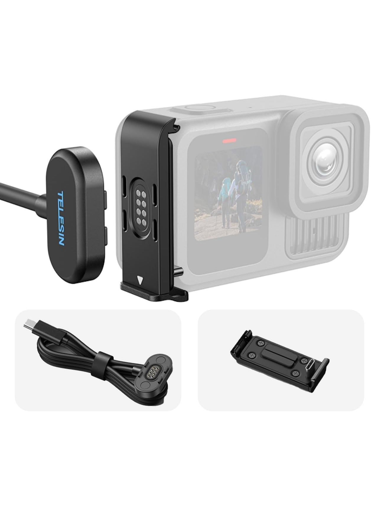 TELESIN Magnetic Power Cable & Weather-Proof Side…