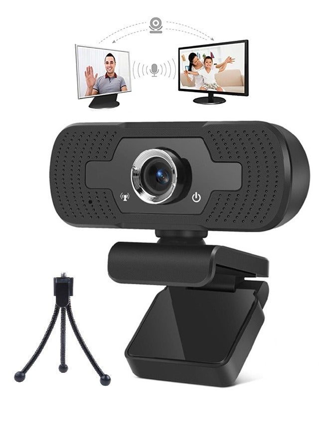Compare 1080P Webcam with Microphone, 30 FPS Full HD Web Camera, 2 Mics Streaming Webcam, 360°Rotation Angle 110°View USB Camera for CallsConferenceLaptopComputer at KSA Price