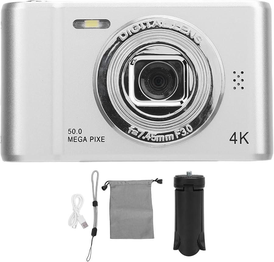 Compare D04 50MP 4K Video 2.4 Inch Digital Camera 8X Zoom IPS Screen 32GB for Kids Beginners at KSA Price