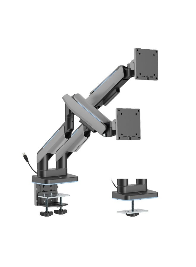Pivot Dual Rgb Monitor Arm Black