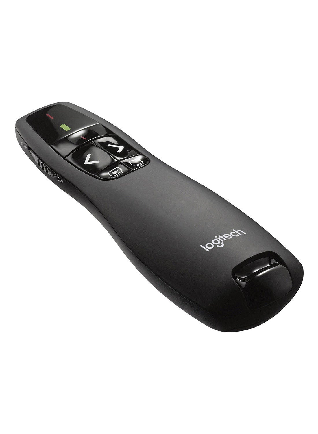 Compare R400 Wireless Presentation Remote, 2.4 GHz, USBReceiver, Red Laser Pointer, 15Meter Operating Range, 6 Buttons, Intuitive Slideshow Control, Battery Indicator, PC Black at KSA Price