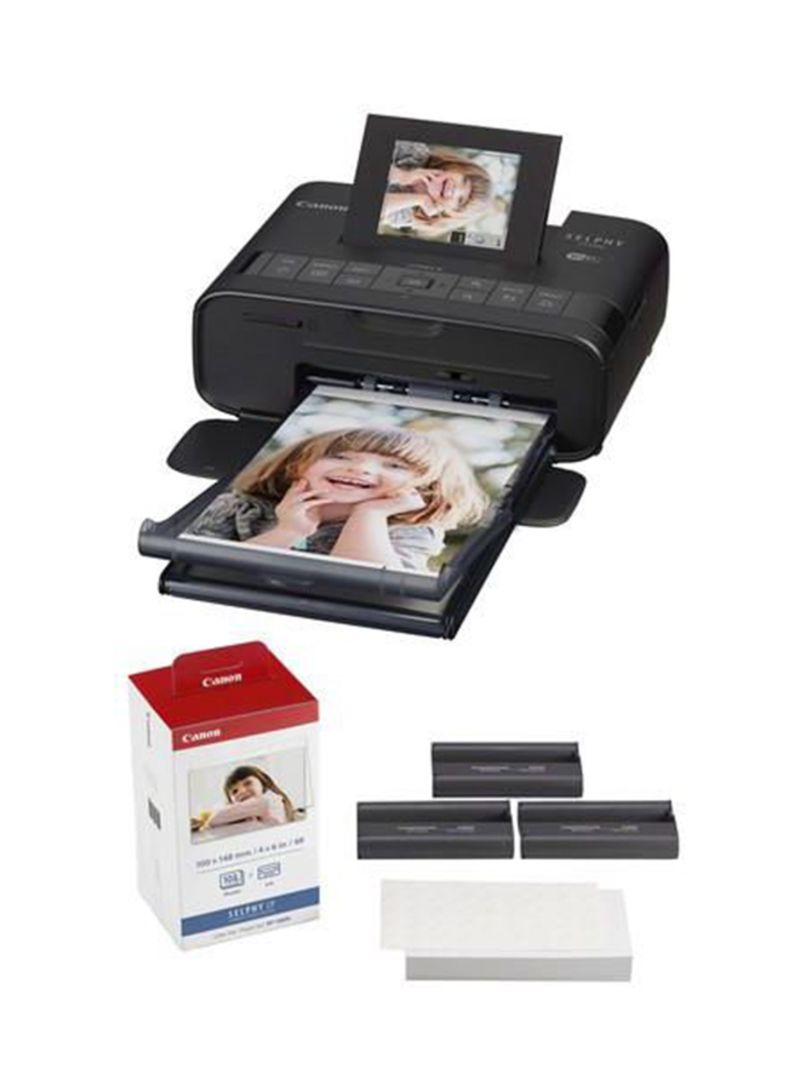 Compare Compact Photo Printer + Canon KP108IN Ink And Photo Paper Black at KSA Price