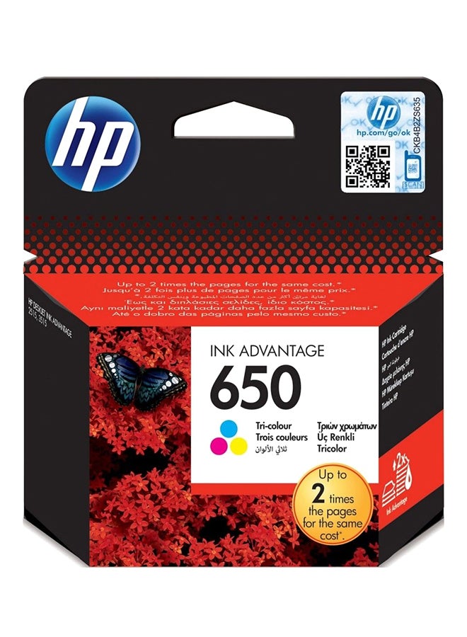 Compare 650 TriColour Original Ink Advantage Cartridge CyanMagentaYellow at KSA Price