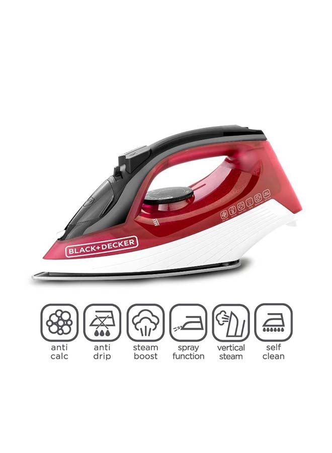 Steam Iron, Ceramic Coated Soleplate, 300ml Tank,…