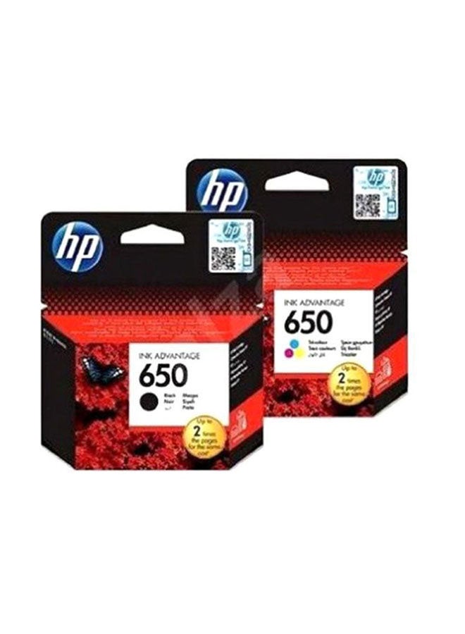 Pack of 2 HP 650 Original Ink Cartridge…