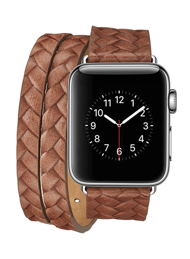 Compare Replacement Leather Band For Apple Watch Series 123 42mm Brown at KSA Price