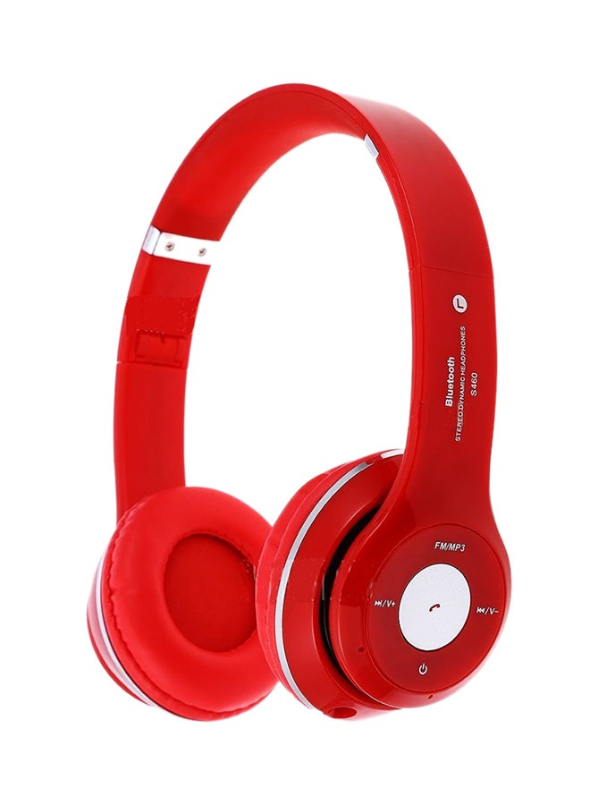 Stereo Bluetooth Wireless On-Ear Headphone Red