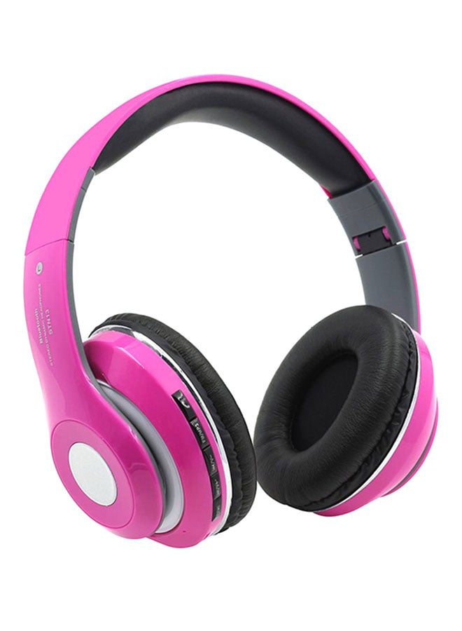 Foldable Stereo Wireless Bluetooth Headphone Pink/Black