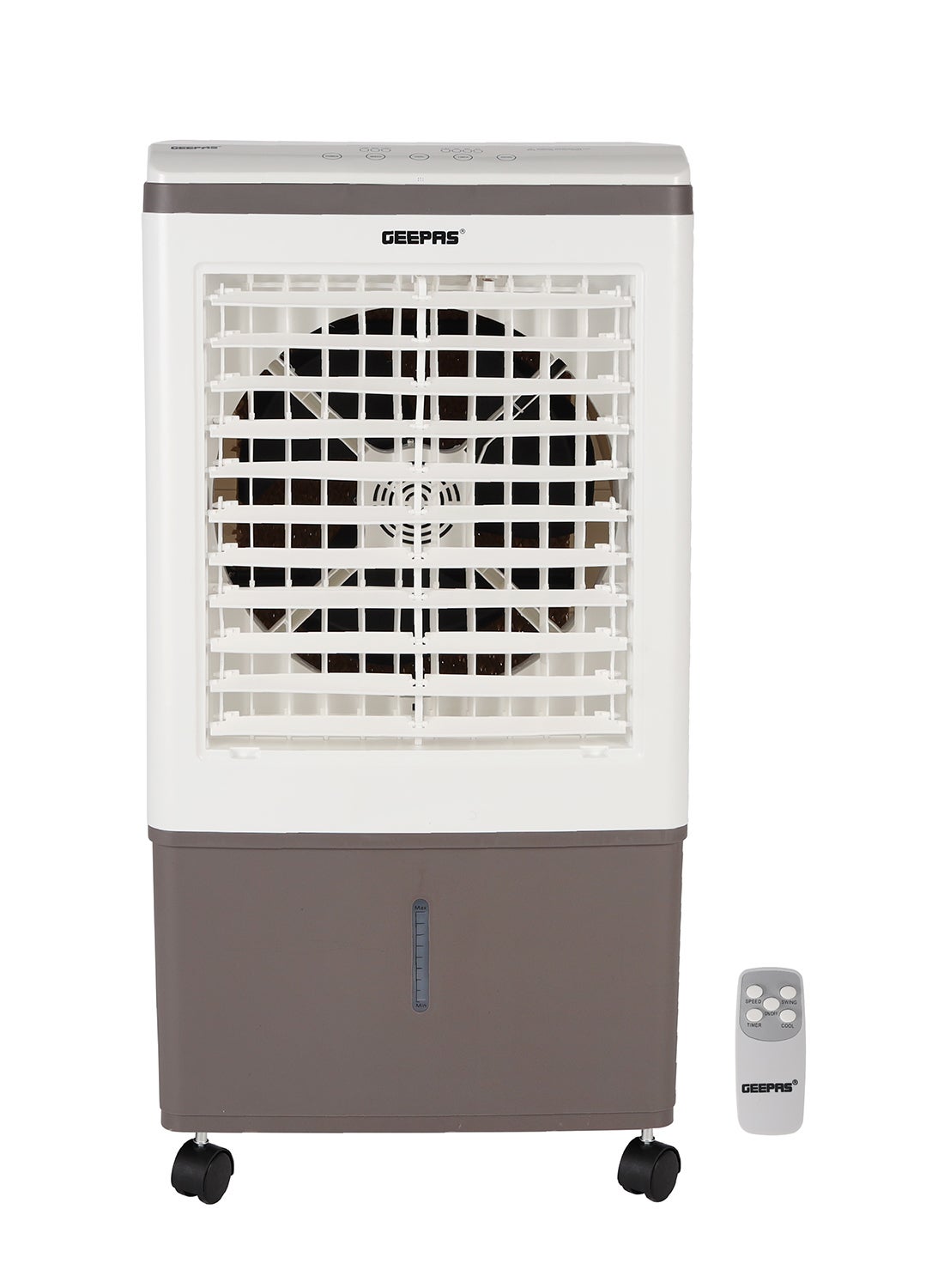 Compare Portable Digital Air Cooler with Remote Control | LED Display | Wide Angel Horizontal Oscillation | Timer Function | 2 Ice Box 45 L 150 W GAC9433 White and Grey at KSA Price