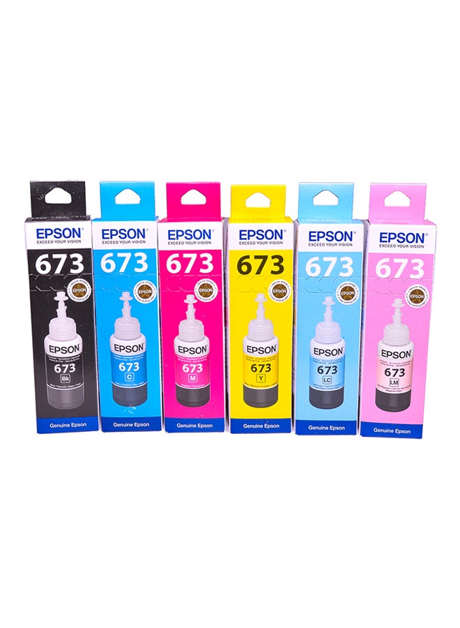 Compare 6Piece 673 Refilling Ink Bottle For Printer 70ml Multicolour at KSA Price