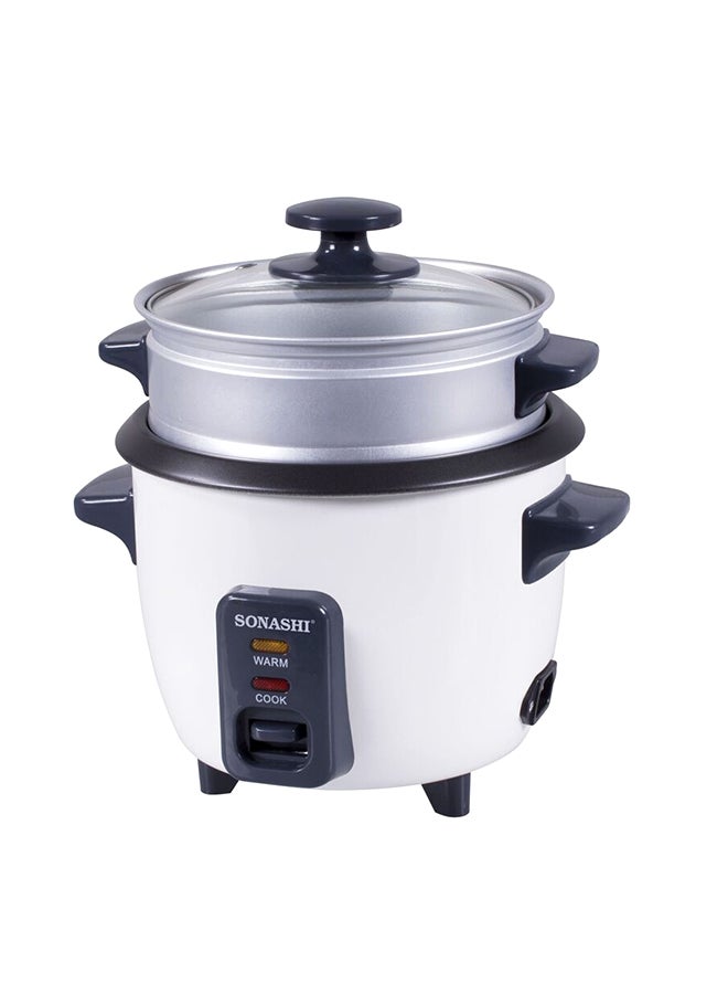 0.6L Rice Cooker with Steamer - Metal Housing with…