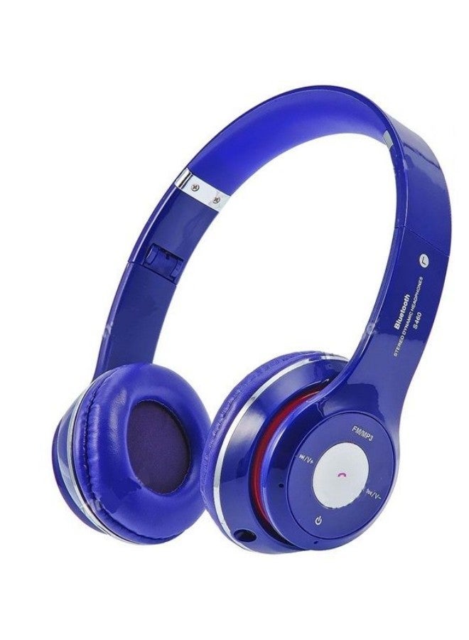 Wireless Bluetooth Foldable On-Ear Headphone Blue