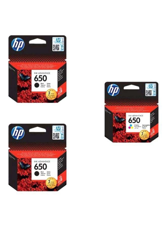 Compare 650 2 Black + 1 Color Original Ink Cartridge CZ101+102AK Multicolour at KSA Price