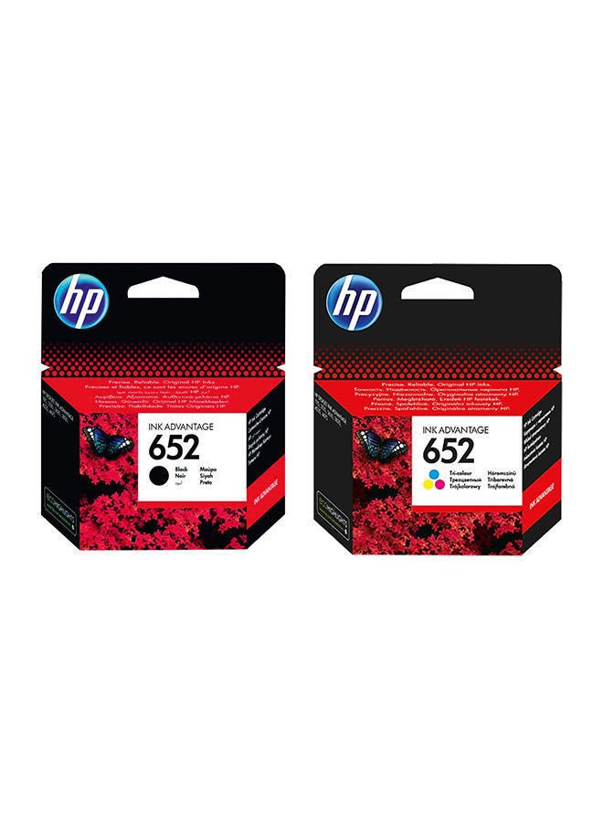 Compare 652 Black Original Ink Cartridge F6V25AE & 652 TriColor Original Ink Cartridge F6V24Ae | Black & Tri Colour at KSA Price