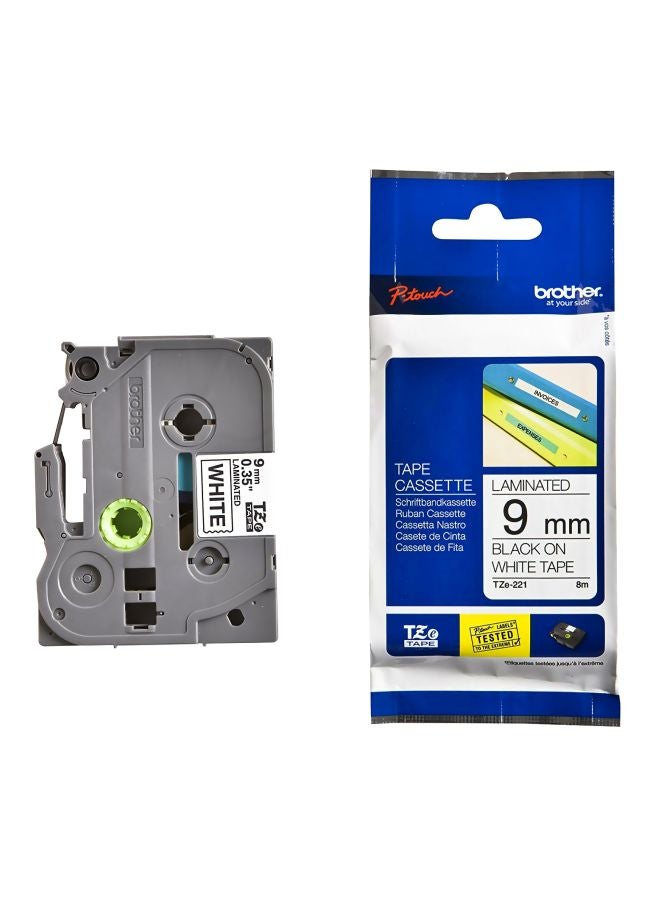 Tz-E221 P-Touch 9Mm Laminated Tape - Black On…