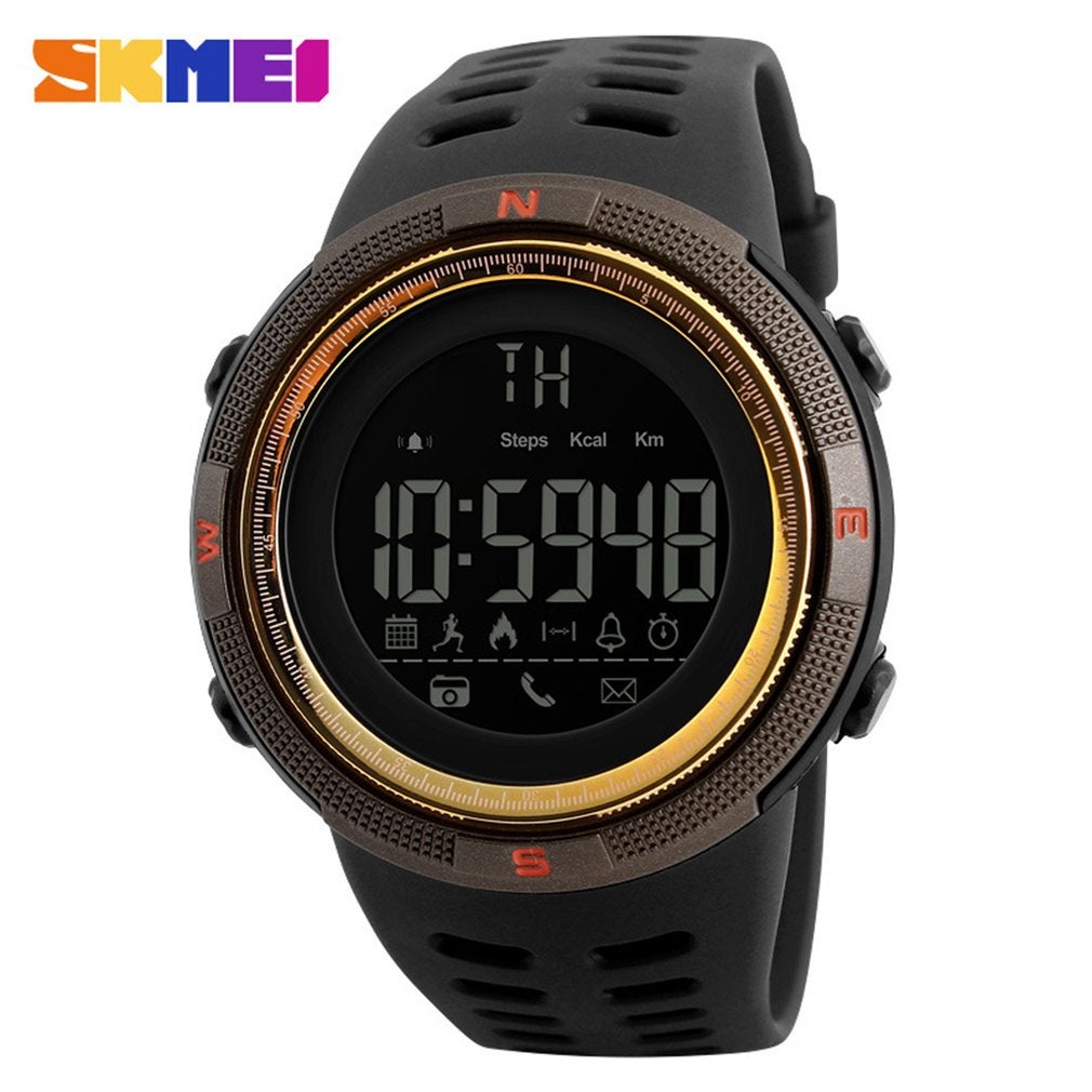 Compare Bluetooth Smart Watch 1250 Pedometer Reminder Waterproof Sports Gold Color at KSA Price