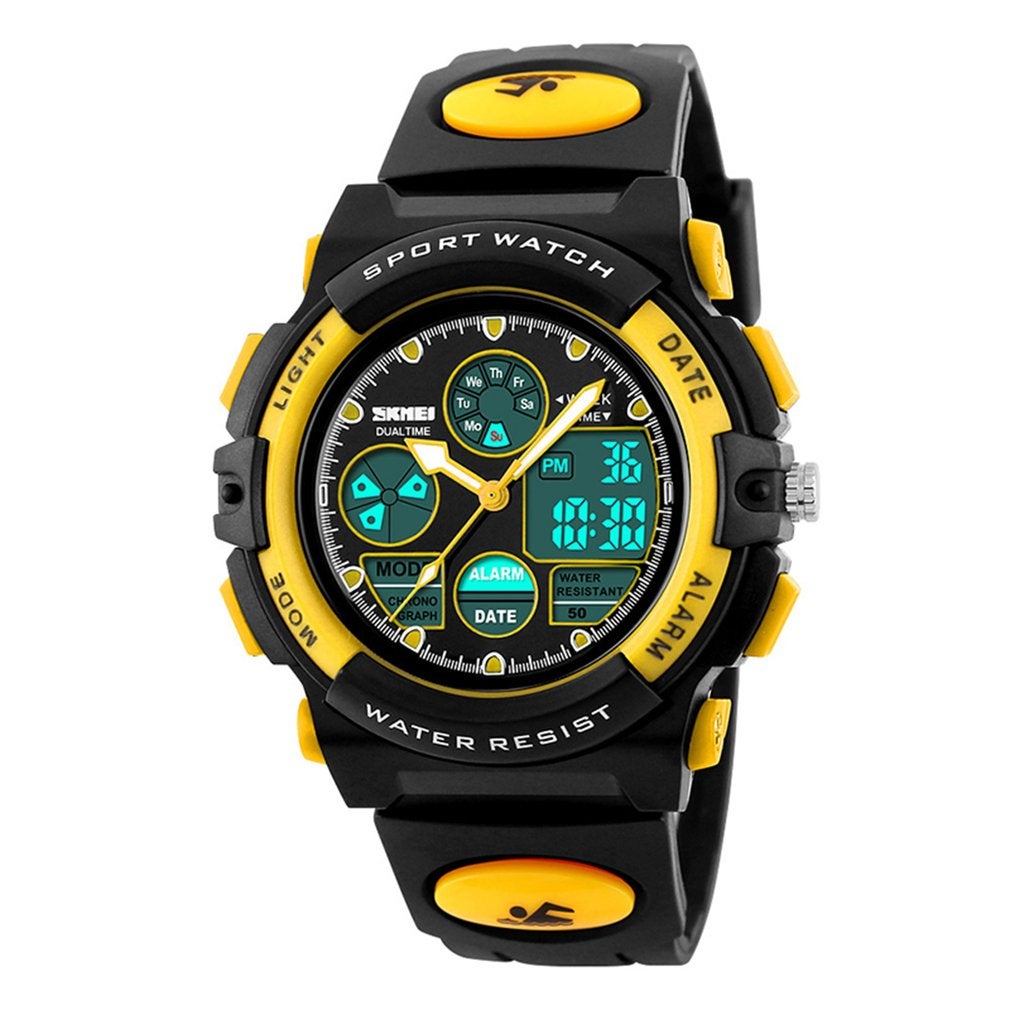 Compare Fashion Children Smart Watch LED Display Digital Wristwatch Waterproof Yellow at KSA Price