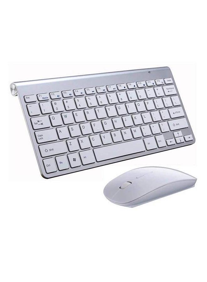 Compare 2.4G Textured Ultra Thin Wireless Keyboard Mouse Combo For Apple Mac Silver at KSA Price