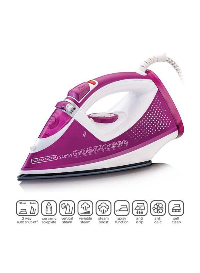 Steam Iron, Ceramic Soleplate, 2-Way Auto Shutoff,…